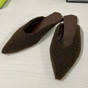 TIBI Nori Faux Short Fur Slides